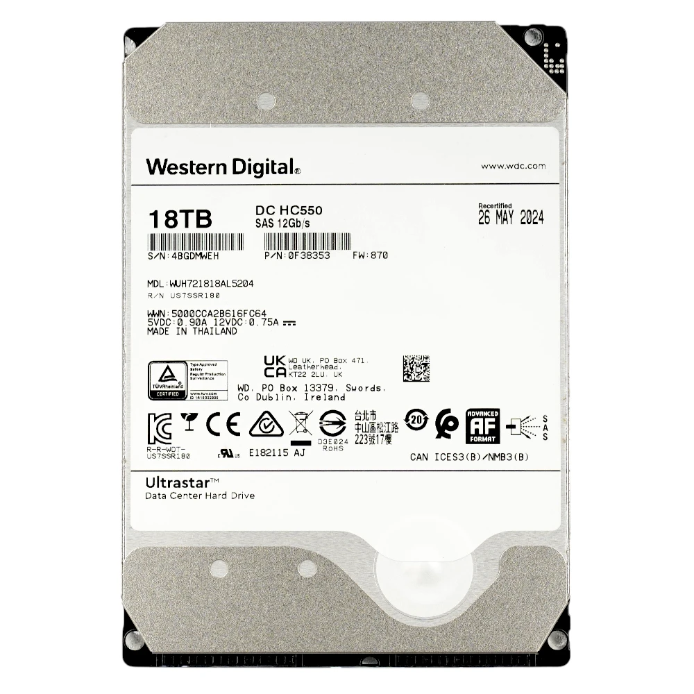 3.5" 18 TB HGST DC550 WUH721818AL5204 SAS3