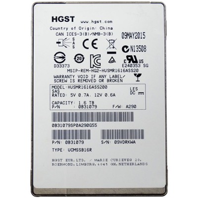 1,6 Tб HGST Ultrastar SSD1600MR HUSMR1616ASS200 Enterprise SAS SSD 12 Гб/с