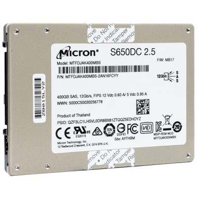 400 GB Micron S650DC MTFDJAK400MBS Enterprise SAS SSD 12Gb/s 
