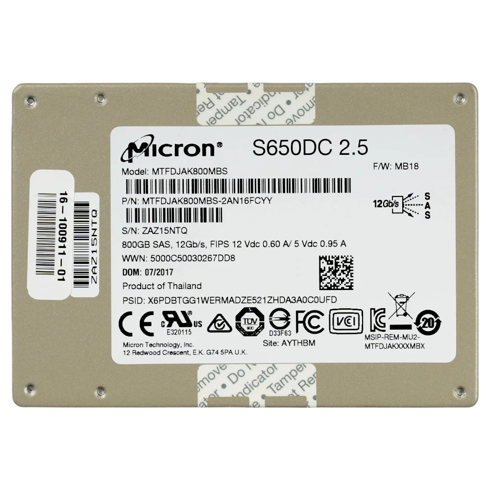 800 Гб Micron S650DC MTFDJAK800MBS Enterprise SAS SSD 12 Гб/с