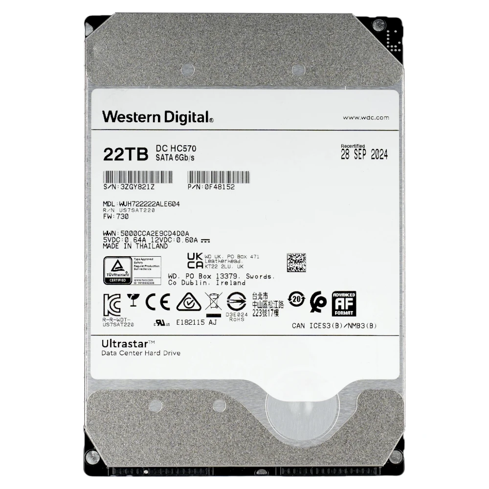 22TB HGST DC550 WUH722222ALE6L1 SATA 7.2K 6 Gb/s