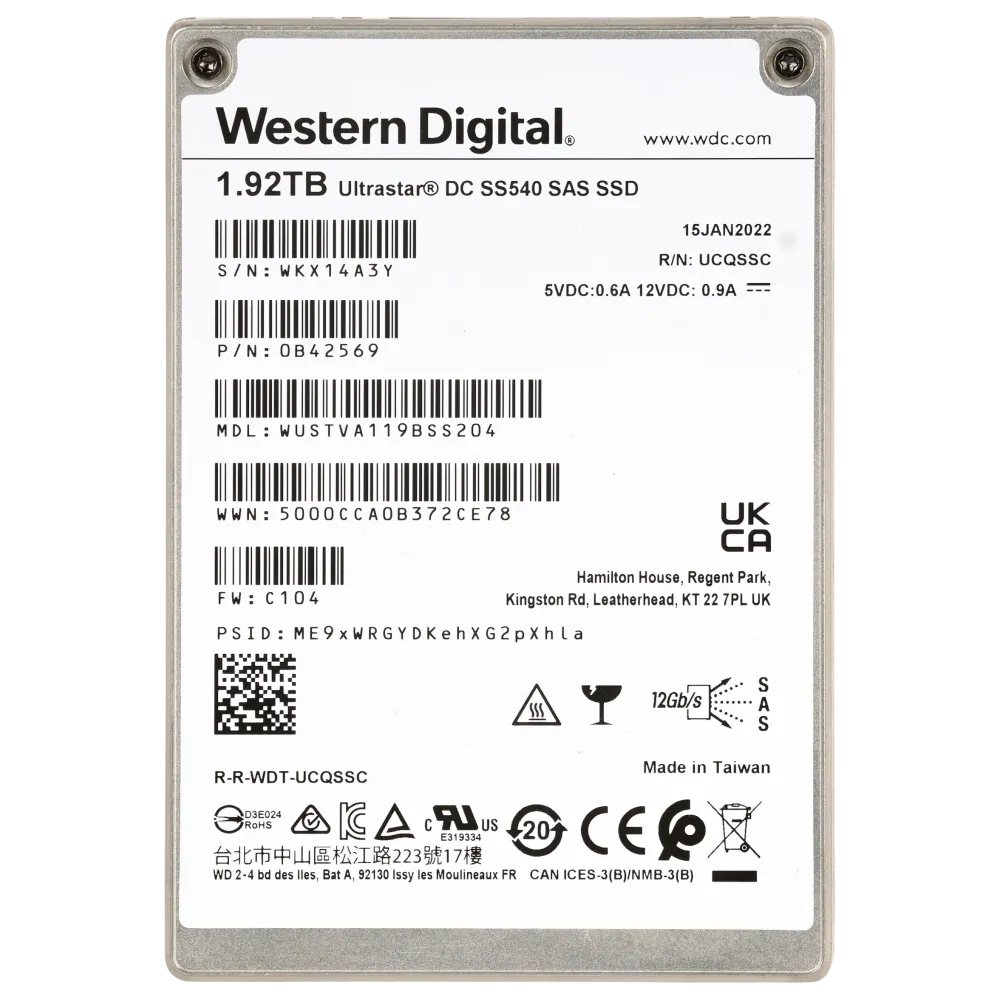 1.92 TB WD SS540 WUSTVA119BSS200 