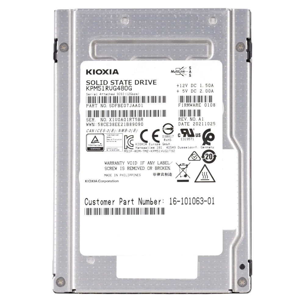 480 GB Kioxia (Toshiba) KPM51RUG480G Enterprise SAS SSD 12Gb/s 