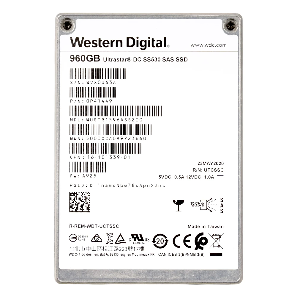 960Gb WD Ultrastar (HGST) DC SS300 HUSTR7696ASS205 SAS SSD 12Gb/s