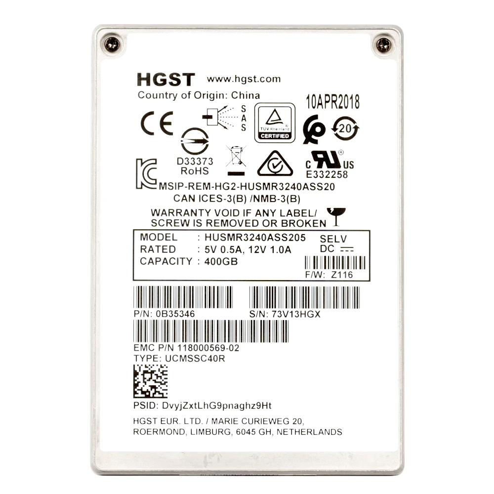 400GB HGST SS300 HUSMR3240ASS204 Enterprise SAS SSD 12 Gb/s