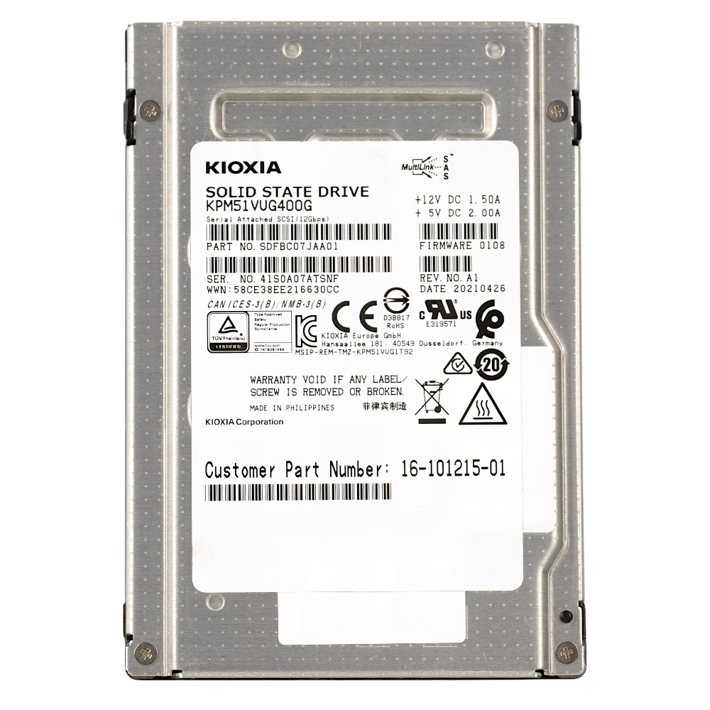 400 GB  Kioxia (Toshiba) KPM51VUG400G Enterprise SAS SSD 12Gb/s 